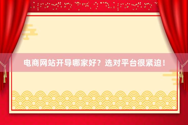 电商网站开导哪家好？选对平台很紧迫！