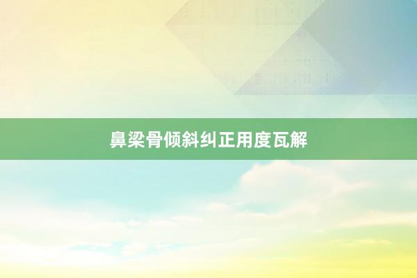 鼻梁骨倾斜纠正用度瓦解