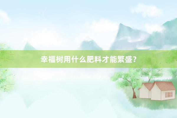 幸福树用什么肥料才能繁盛？