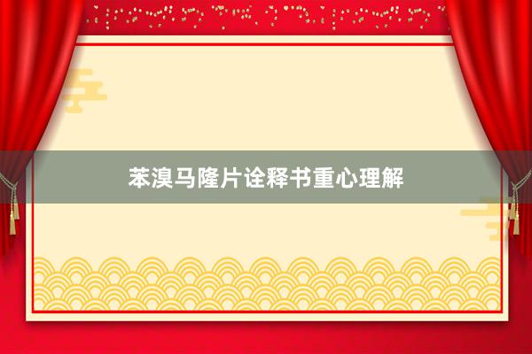苯溴马隆片诠释书重心理解